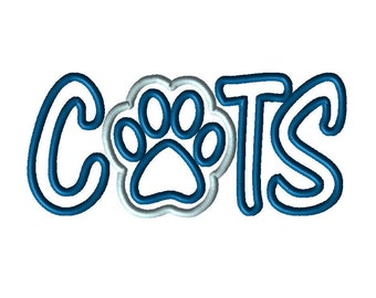 Cats Digital Applique Design - Wildcat - Football - Basketball - Sports - Monogram - Machine Embroidery - Embroidery Design