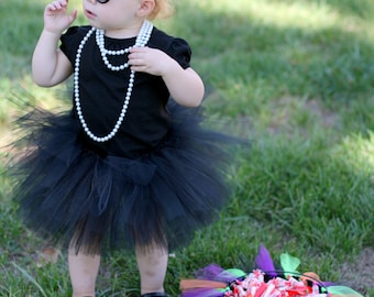 Black tutu skirt - Black Baby Tutu - Black Toddler Tutu - Black Girls Tutu - Black Birthday Tutu - Halloween Tutu Skirt - Audrey Hepburn