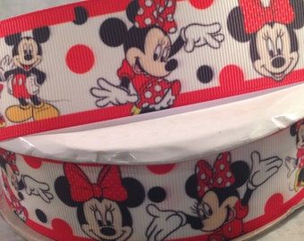 Cartoon Character Ribbon - Colorful mouse character 1.5 Inch Grosgrain Ribbon for Hairbows, crafting and more! Colorful princess ribbon