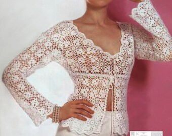 Sexy crochet blouse PATTERN, boho crochet tunic PATTERN pdf, CHARTS and basic instructions in English, charts are not interpreted in words.