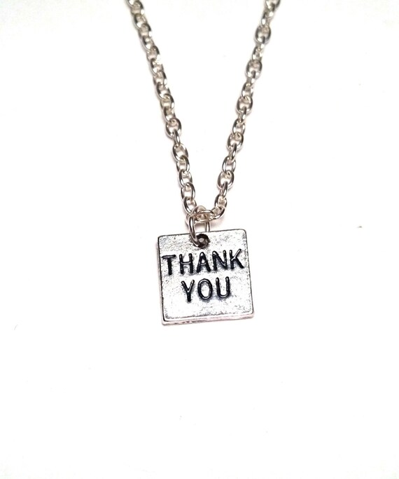 Thank you Necklace Thank you Charm Thank by