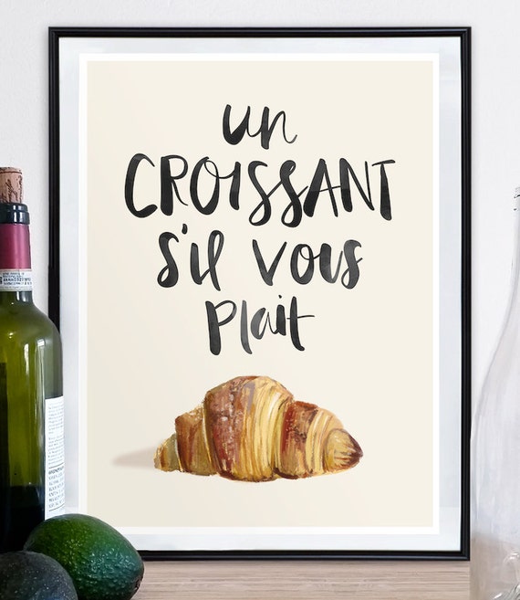 Croissant Poster Croissant Print French poster french art