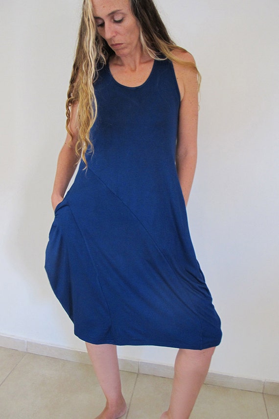 Royal Blue Casual Woman's Dress Sexy Tank Dress by UrbanicTribe