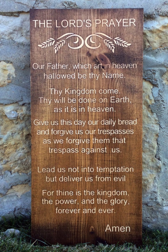 The Lord's Prayer Stained Wood Subway Wall Art