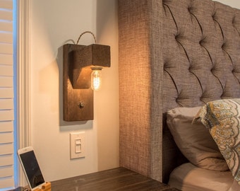 Rustic "Hangman" style wall sconce with Edison bulb