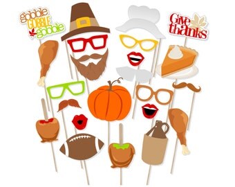 Printable Thanksgiving Photo Booth Props - Instant Download Thanksgiving Photobooth Props - Turkey Props - Pilgrim Props - Fall Photo Booth