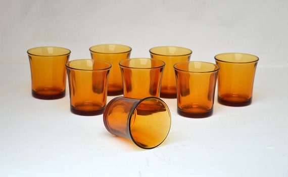 Amber Duralex Vintage Juice Glasses Set Of Four By Lacorbeille 