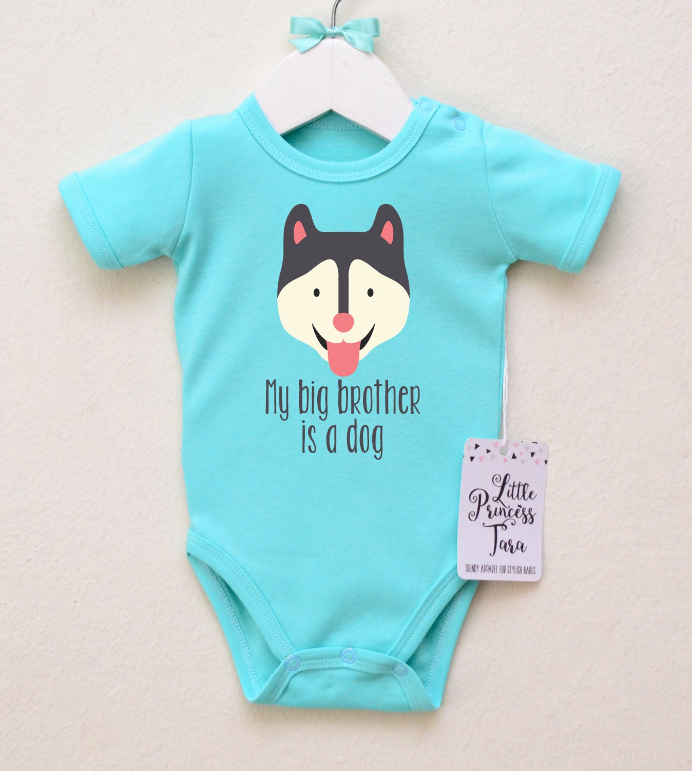 Cute Husky Baby Bodysuit. Dog Baby Clothes. by LittlePrincessTara