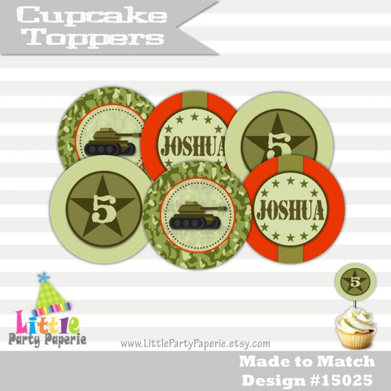 Army Birthday Cupcake Toppers Printable Cupcake Toppers