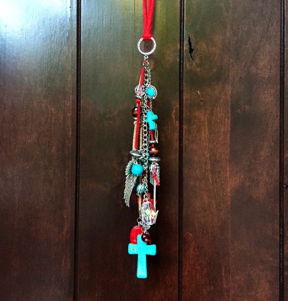 Rear View Mirror Charm Boho Hippie Cowgirl Car Decor Rearview