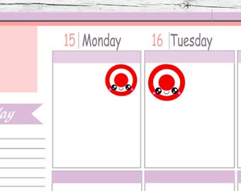 Itty Bitty Kawaii Bullseye Stickers To Use With Erin Condren Planner