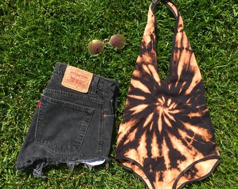 Dye Up ~ Black Tie Dye Bodysuit