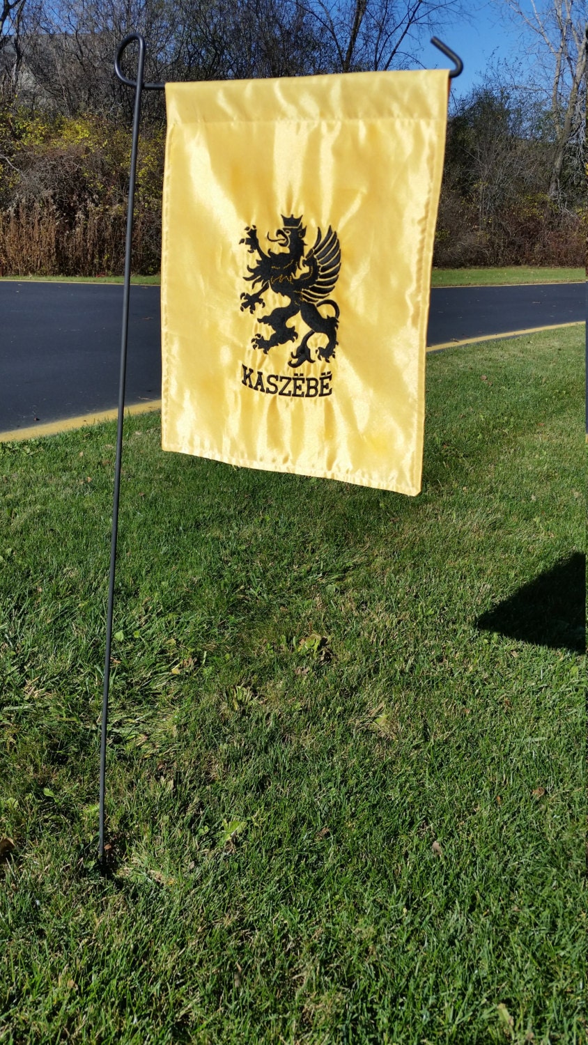 Kashubian Flag Hanging Banner double sided 12 x 15 inches