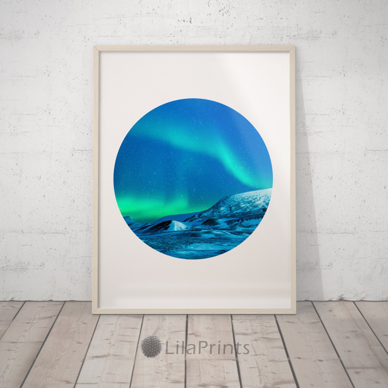 Aurora Borealis Wall Art Northern Lights Photograph Glacier