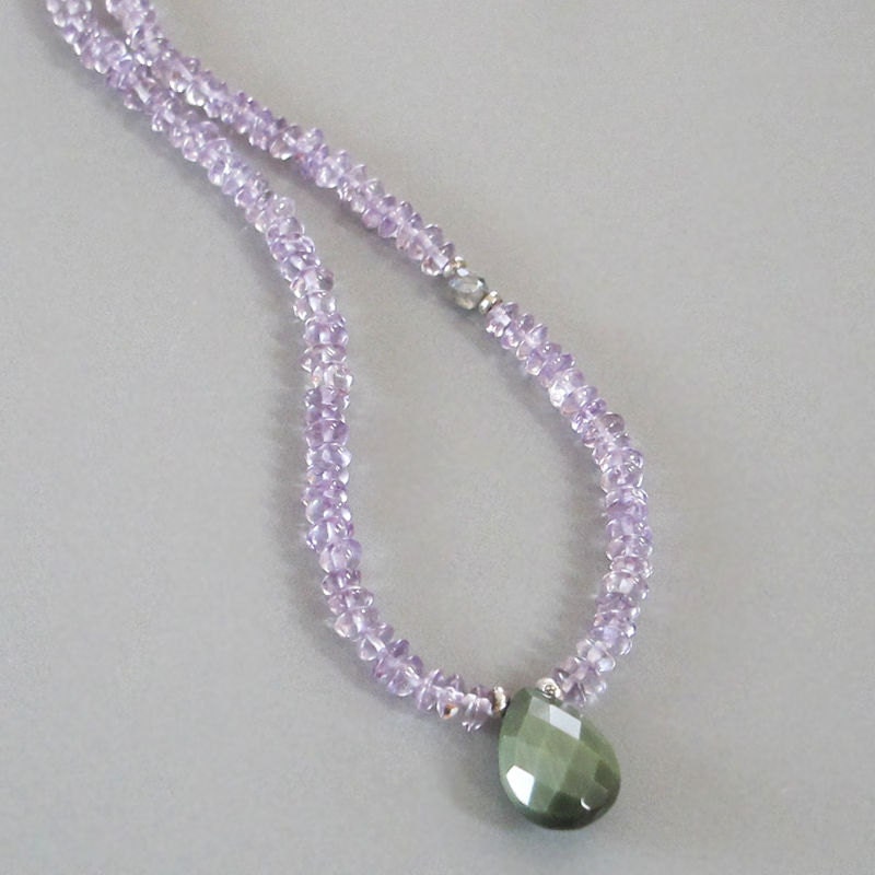 Amethyst Cat's Eye Agate Sterling Silver Necklace DJStrang