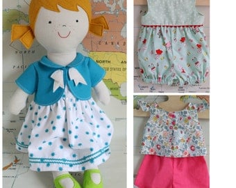 Tilly : cloth doll pattern,Doll sewing pattern, cloth doll,doll pattern, doll dress, rag doll pattern, doll with clothes, rag doll,
