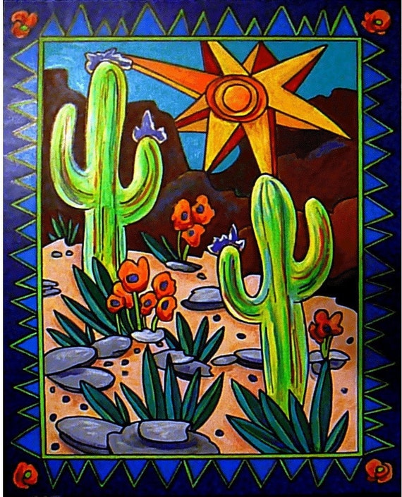 Items Similar To Cactus In The Blazing Southwest Desert 8 X10   Il 570xN.905012960 Apob 