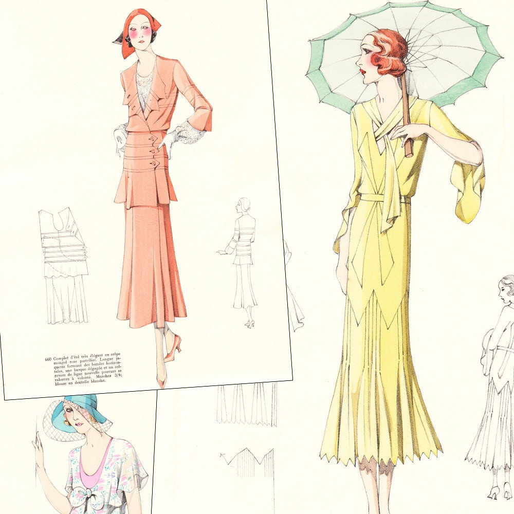 PDF of 30s haute couture sewing pattern catalog by glassoffashion