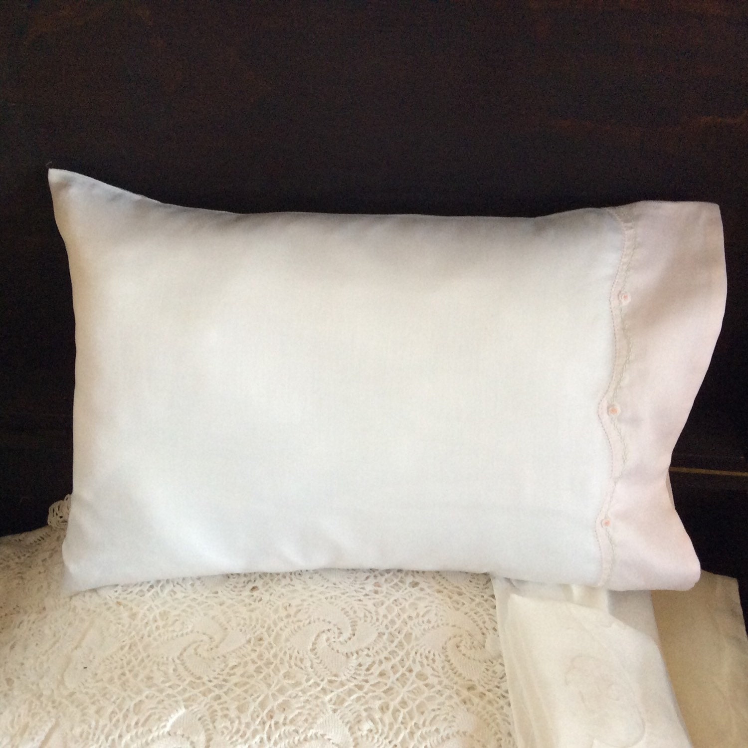 Baby/toddler pillow for girl's room size 12x16 white