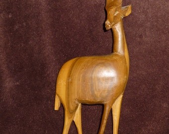 Deer Wood Carving Vintage Reindeer