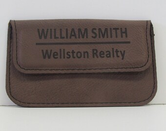 Business Card Case - Dark Tan - Soft Business Card Case - Soft Business Card Holder - Business Card Case