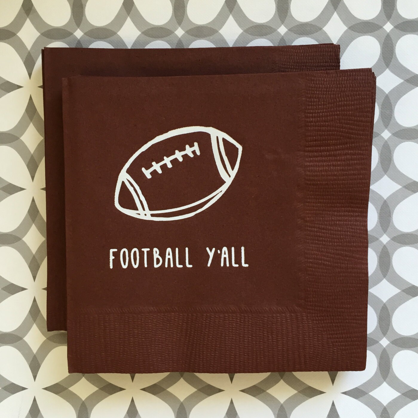 BN1214 football y'all beverage napkin 40 ct