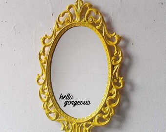 Hello Gorgeous Mirror Decal // Mirror Decal // Vinyl Decal // Bathroom Decor // Bathroom Decal // Hello Gorgeous // Mirror Sticker // Decal