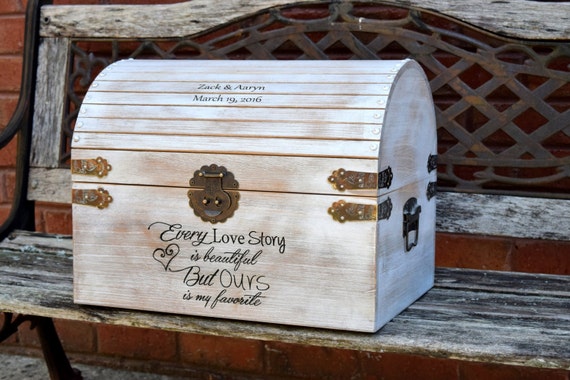 White Distressed Rustic Wooden Card Box - Card Holder - Rustic Wedding Decor - Wedding Card Box - Rustic Wedding Card Box - Program Box by CountryBarnBabe