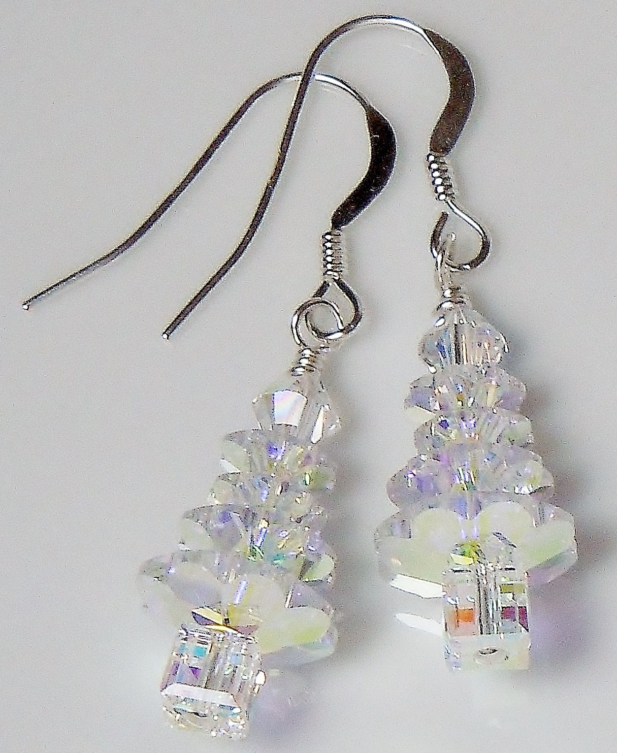 so sparkly swarovski crystal ab christmas tree earrings so sparkly swarovski crystal ab christmas tree earrings