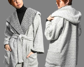 Cardigan, Coat for Woman, Knitted coat, chunky knit Sweaters,coat with hood,Hooded Coat, Oversized sweater,oversized coat, Sweater Gray