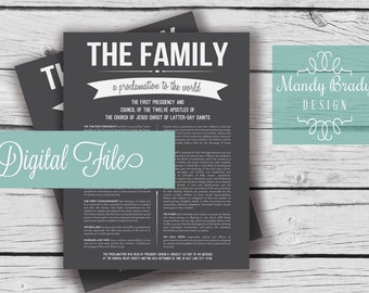 The Family A Proclamation to the World - Digital Printable File, LDS Home Decor, Family Proclamation, Proclamation on the Family, MB102