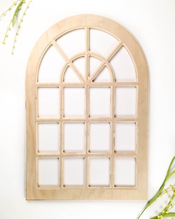 Window Pane Cutout Wood CutoutUnfinished