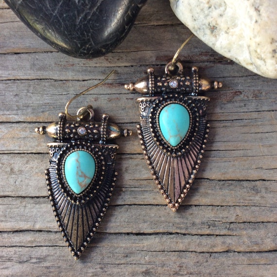 Boho Earrings Bohemian Dangle Earrings Long by KARAandKATE on Etsy