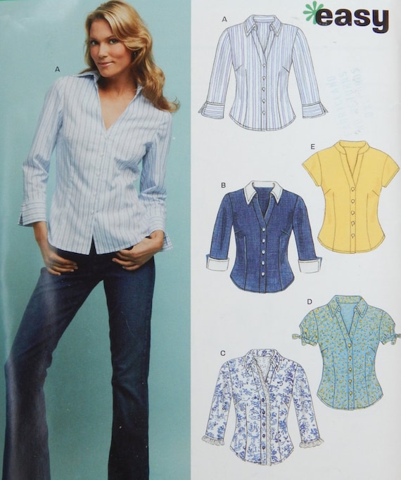 Fitted Blouse Sewing Pattern/Easy New Look 6407/Womens