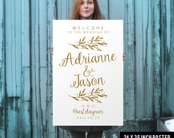 Wedding Welcome Sign - Wedding Welcome Poster - Printed Wedding Welcome Sign