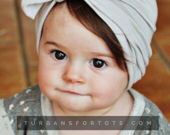 Light Gray baby turban hat, baby turban, newborn hat, baby hat, infant hat, hospital hat, baby bow hat, jersey baby hat, premie hat