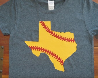 Softball Shirt, Texas Softball Shirt, Glitter Softball Shirt, Girls Softball Shirt, Women's Softball Shirt, Mom Softball Shirt, Yellow