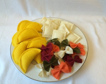 Felt Pasta Set, Pick 3 Varieties, Felt Food, Play Food