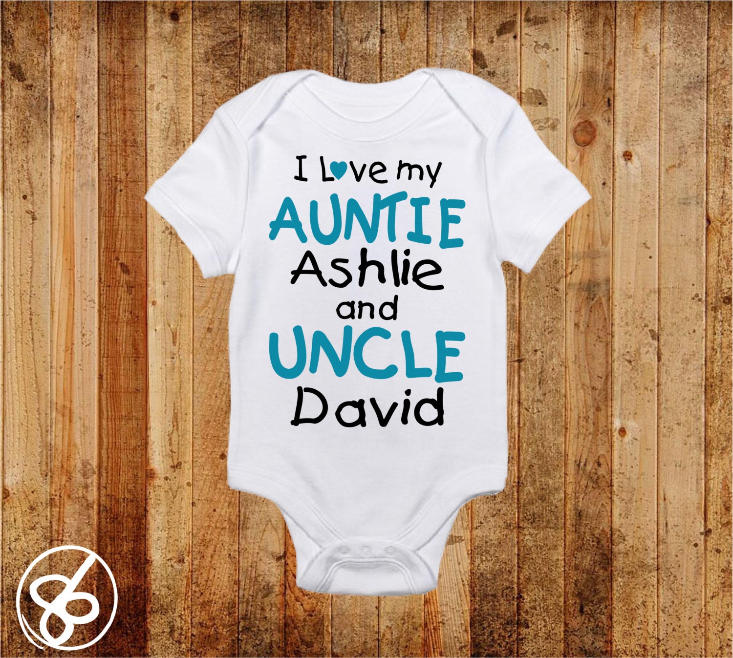 Custom I Love my Aunt and Uncle Baby Onesie Personalized