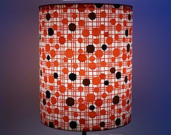 abat-jour en papier washi traditionnel, comme Mondrian, rouge / lampshade, traditionnal quality washi paper, red Mondrian like paterns