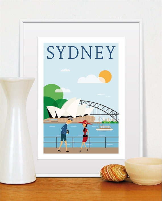 City Prints Sydney Australia Travel Poster by TomasDesign on Etsy