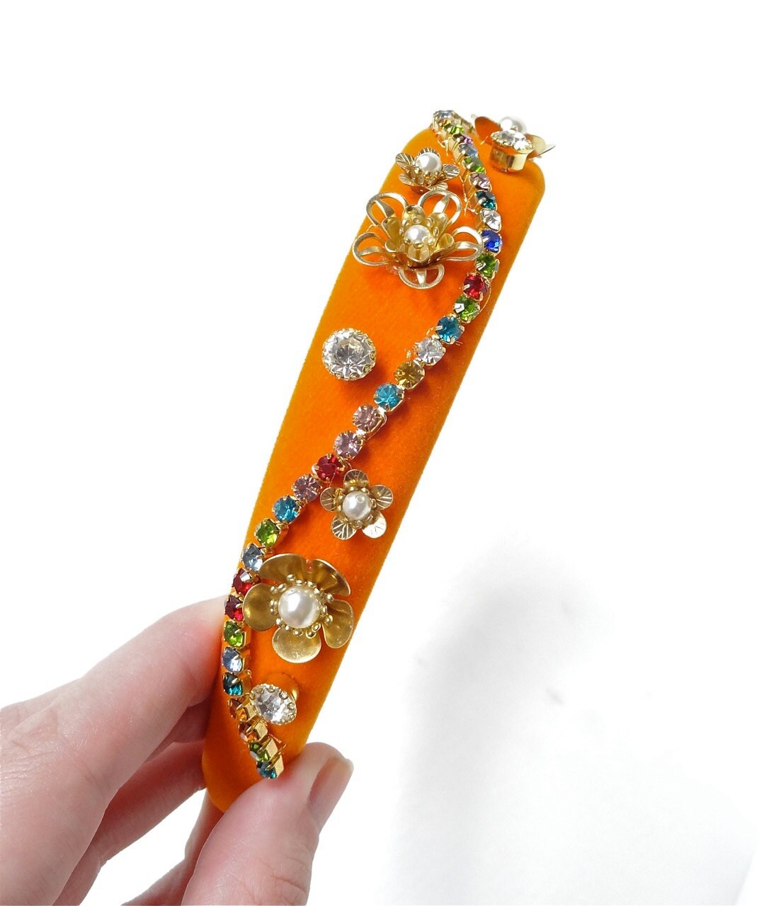 jeweled headband orange headband headbands women statement