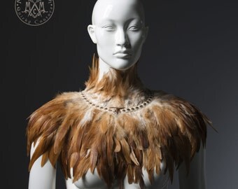 Black feather Shoulder piece / Feather shrug / High half