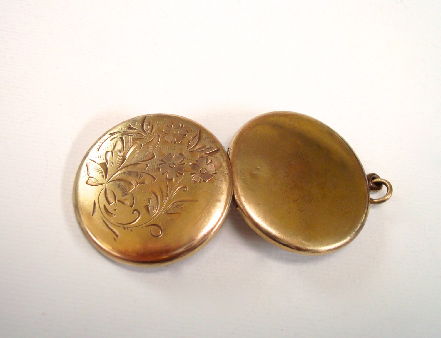 Antique Gold Locket Atrice 1874 Large Gold Filled Pendant