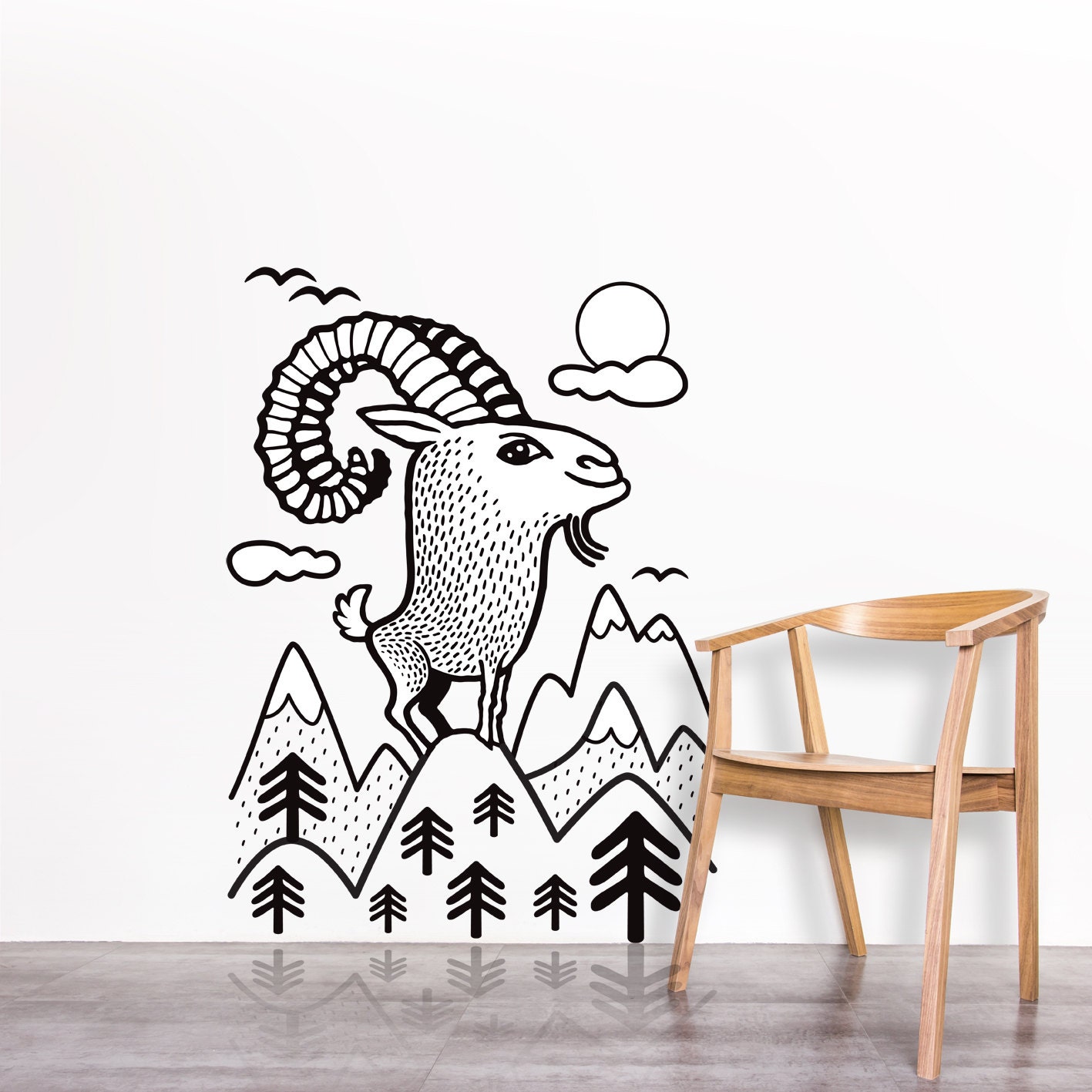 Wall decal / Mountain goat / wall sticker / animal vinyl by DURIDO