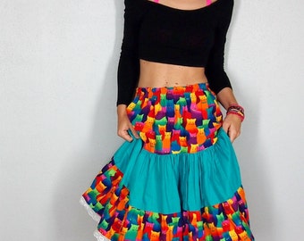 Cat Hippie Psychedelic Women's Skirt main image 0