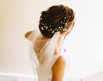 Draped veil, soft silky tulle, drape wedding veil, draping veil, English Net, boho veil, elbow, waist, fingertip, waltz, chapel, cathedral