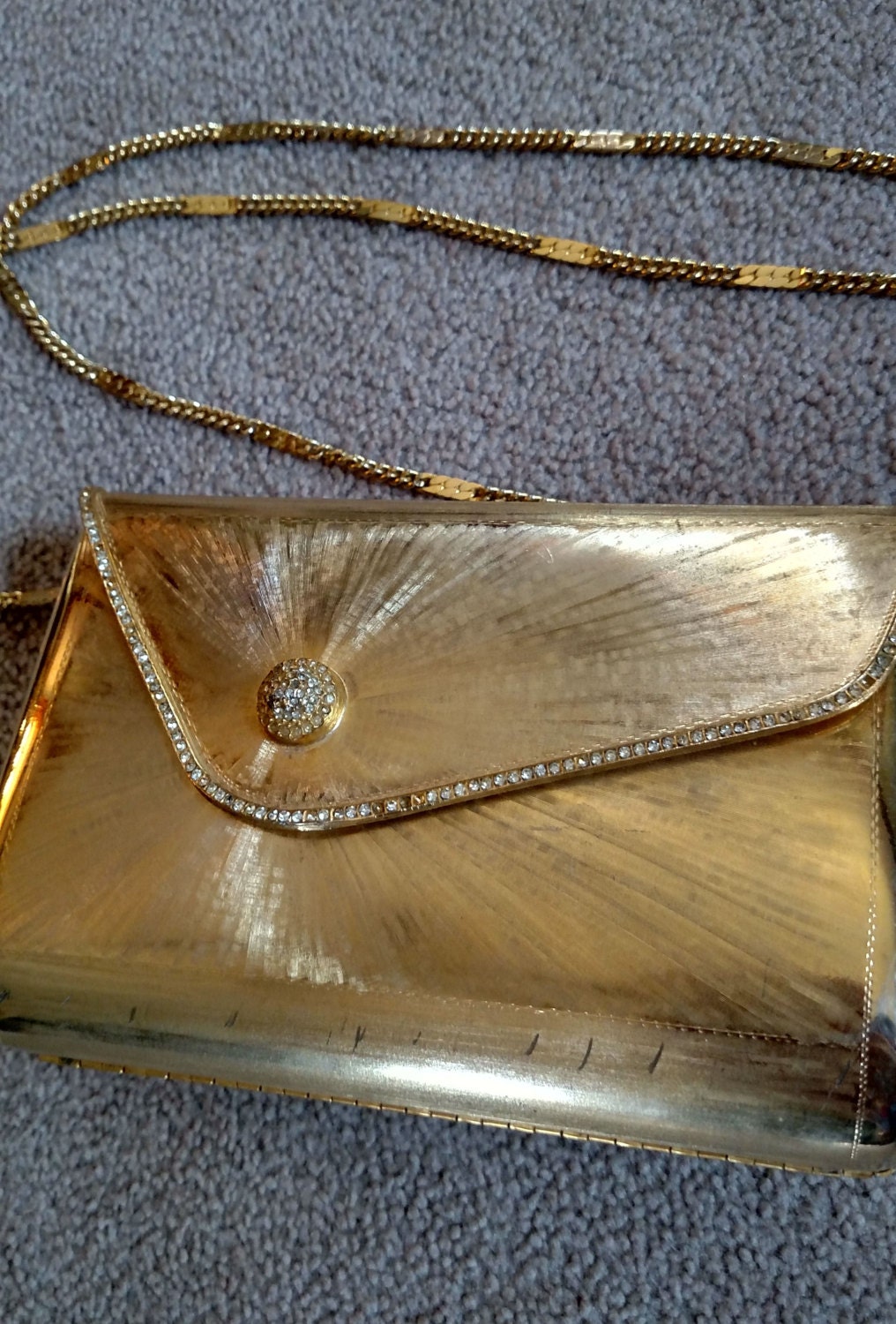 Vintage Nordstrom's made in Italy gold metal clutch purse