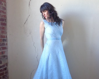 pale blue lace sundress/ vintage 60s// size sm