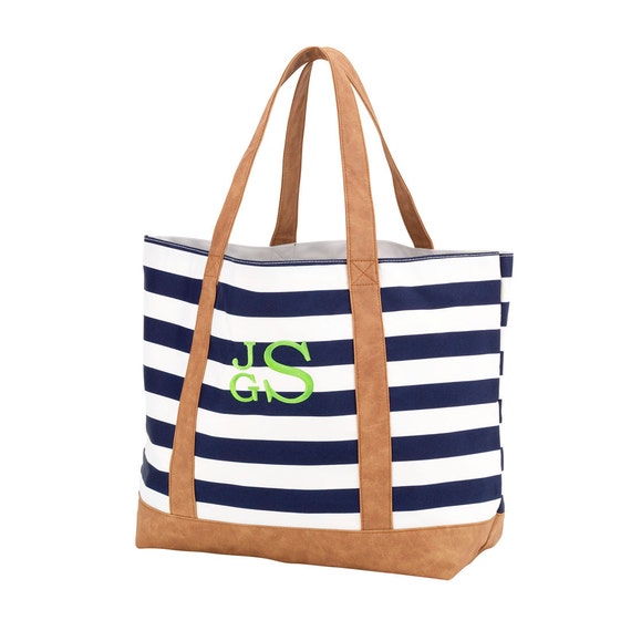 preppy beach tote